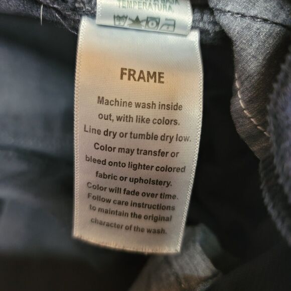 Frame Deep Dive Blue Corduroy Le Crop Mini Boot Womens Size 25 - Picture 8 of 13